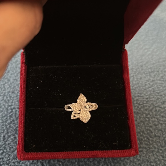 Stunning 925 Sterling Silver 14k White Gold Plated AAA White Baguette CZ Ring - Picture 6 of 8